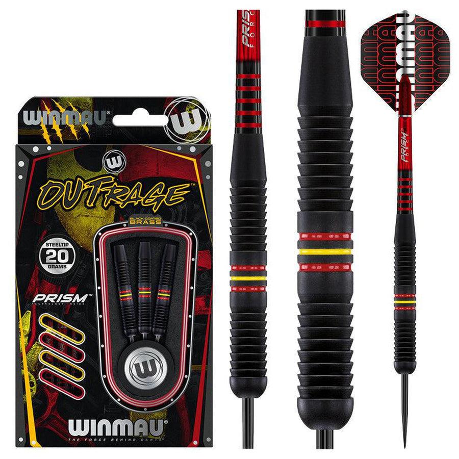WINMAU OUTRAGE BLACK COATED BRASS DARTS 20G