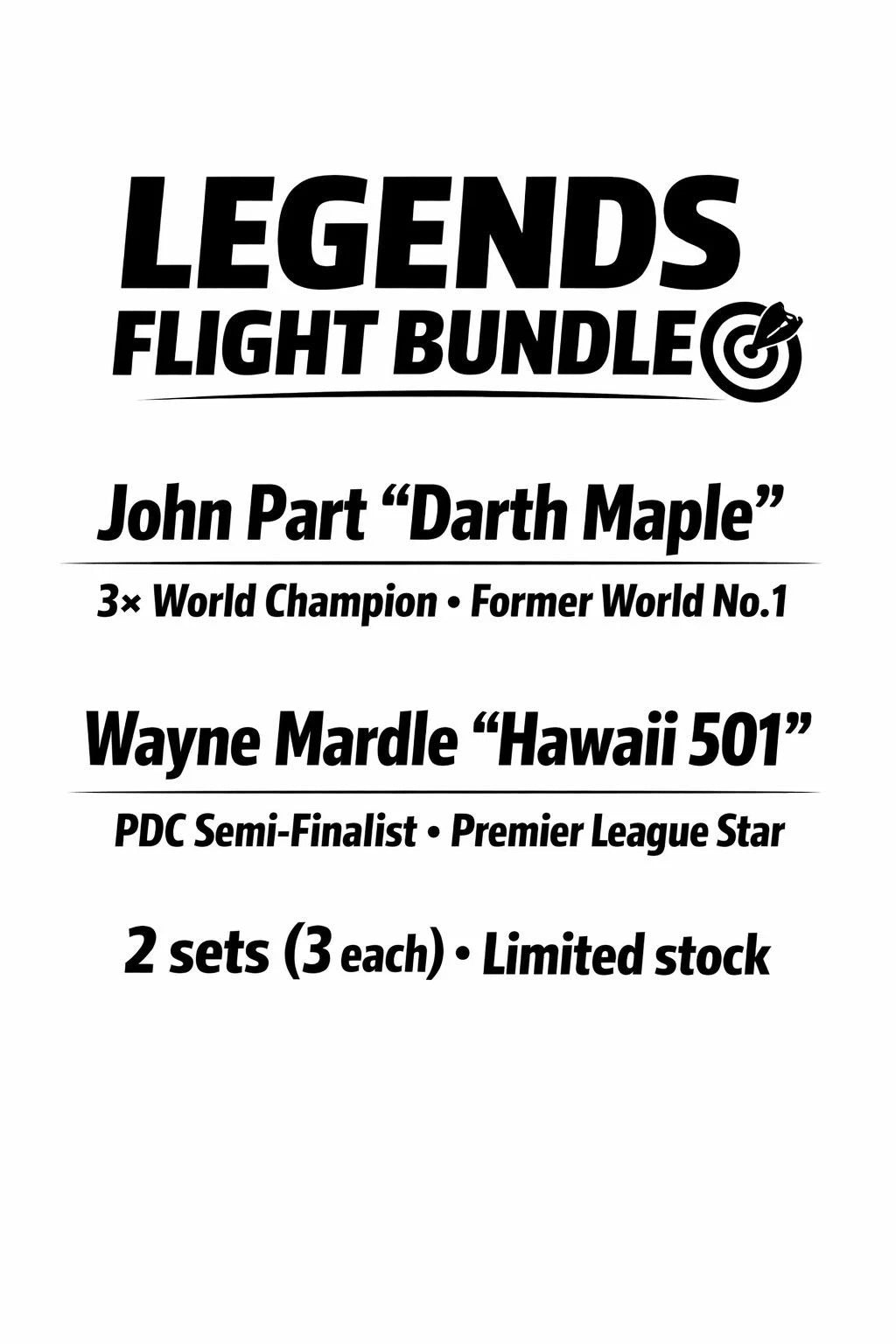 WAYNE MARDLE AND JOHN PART COMMENTARY LEGENDS DART FLIGHT BUNDLE