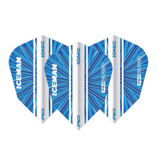 GERWYN PRICE ICEMAN RED DRAGON IONIC BLUE BURST V-STANDARD DART FLIGHTS SET