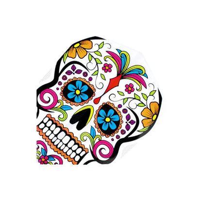 HARROWS QUADRO - COLOURED SKULL DAY OF THE DEAD DART FLIGHTS