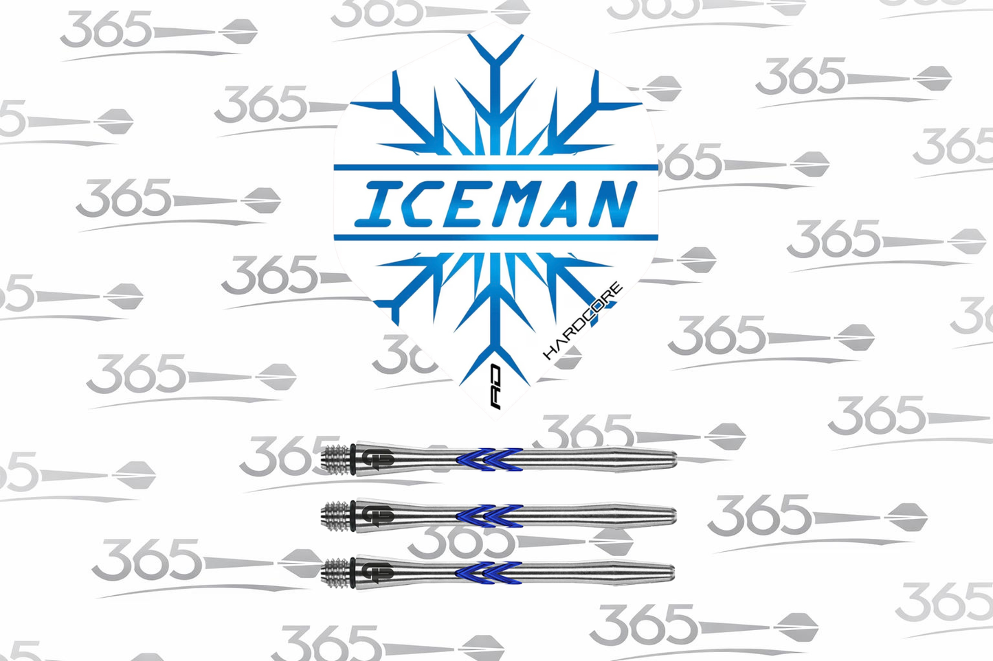 RED DRAGON ICEMAN DART FLIGHTS AND V-GROOVE ALUMINIUM SHAFTS - GERWYN PRICE SET