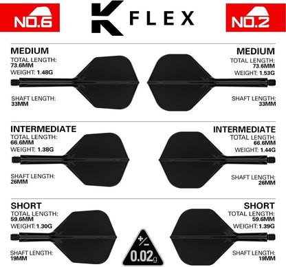 TARGET K-FLEX FLIGHT AND SHAFT SYSTEM - VARIOUS COLOURS AND SIZES