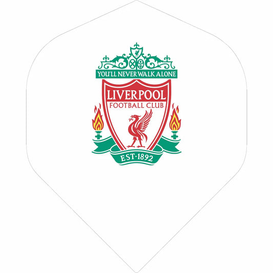 LIVERPOOL FOOTBALL CLUB WHITE DART FLIGHTS