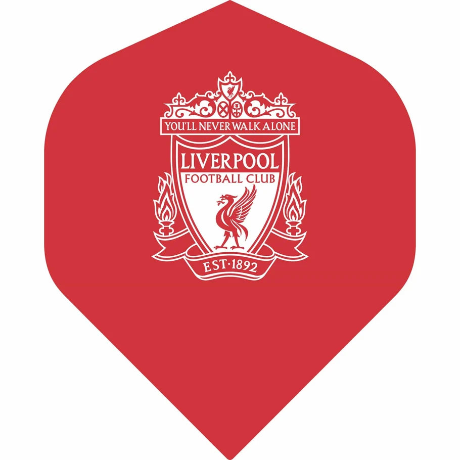 LIVERPOOL FOOTBALL CLUB RED WITH WHITE CREST DART FLIGHTS