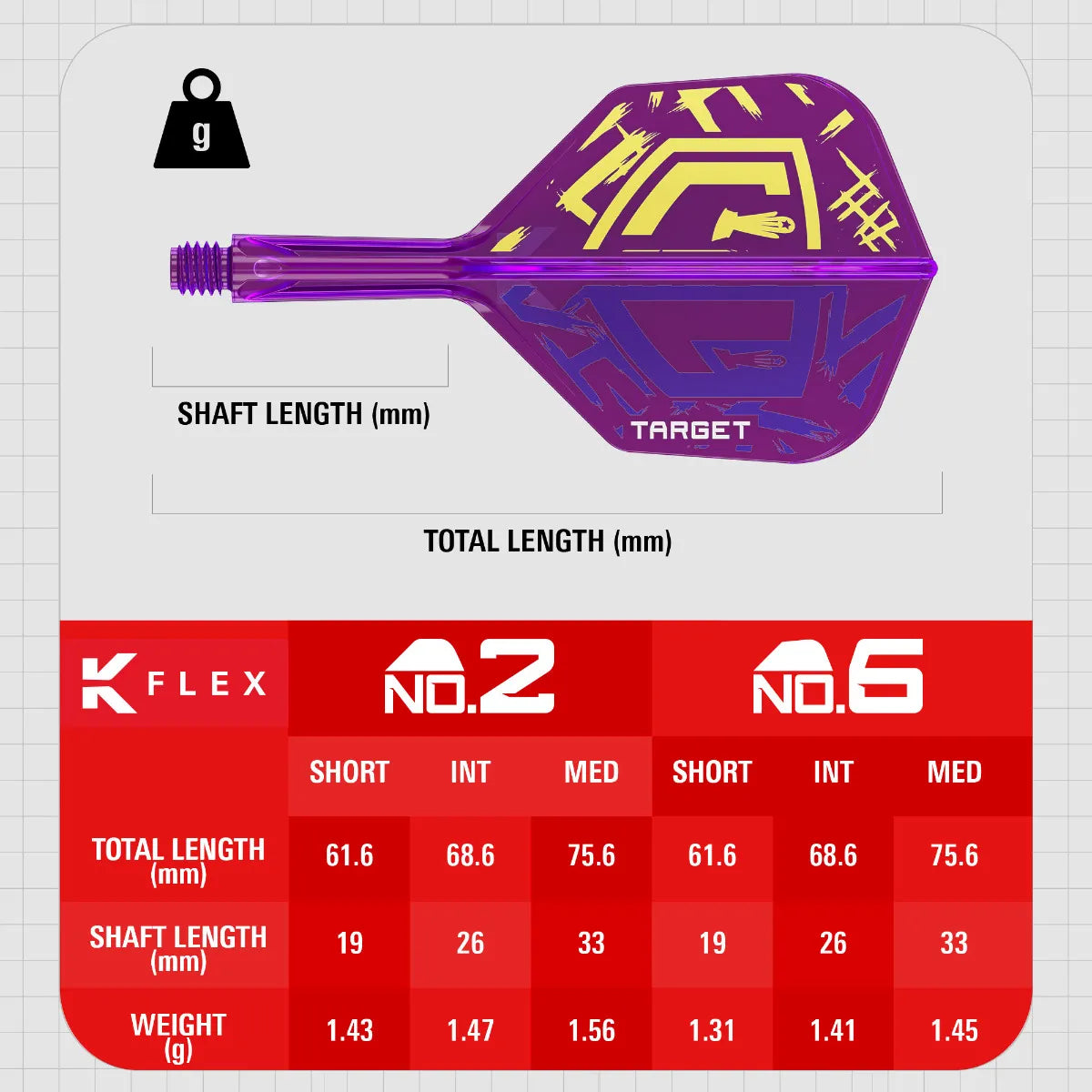 TARGET K FLEX LUKE LITTLER WORLD CHAMPION - NO6 STANDARD INTERMEDIATE 26MM