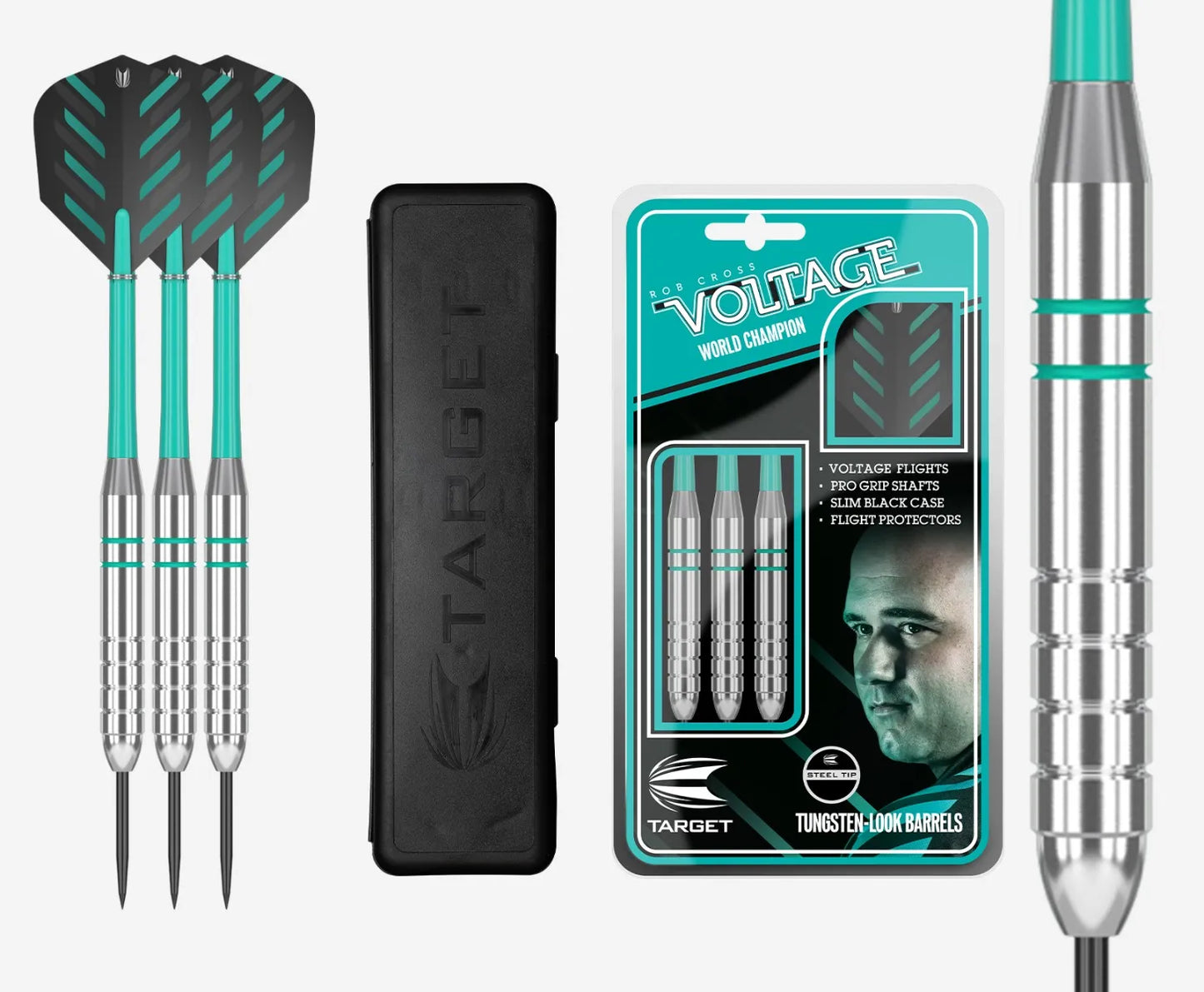 TARGET ROB CROSS VOLTAGE 24G TUNGSTEN LOOK BRASS DARTS SET