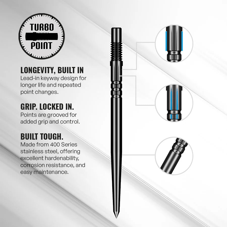 SHOT GOTH TURBO BLACK STEEL TIP DART POINTS
