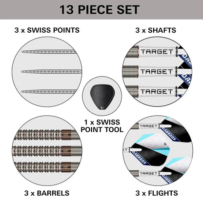 NEW TARGET ADAM LIPSCOMBE G1 SWISS POINT 90% TUNGSTEN STEEL TIP DARTS