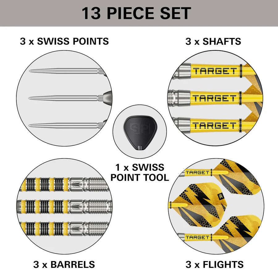 NEW TARGET BUZZ SWISS POINT 90% TUNGSTEN STEEL TIP DARTS