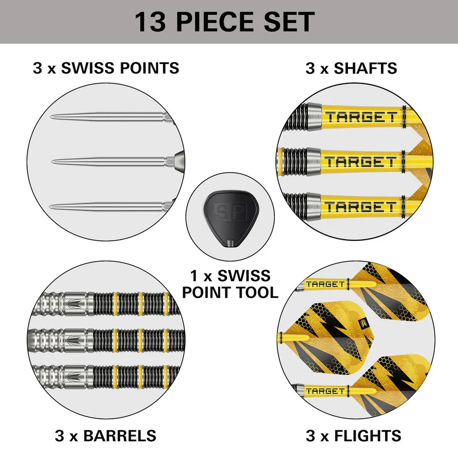 NEW TARGET BUZZ SWISS POINT 90% TUNGSTEN STEEL TIP DARTS