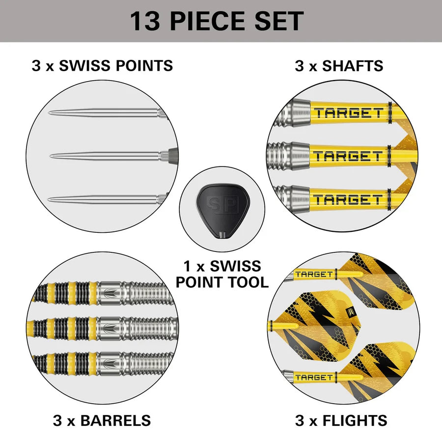 NEW TARGET BUZZ SWISS POINT 90% TUNGSTEN STEEL TIP DARTS