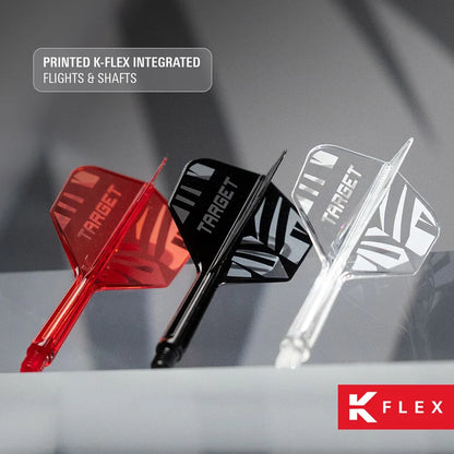 NEW TARGET PRINTED CLEAR K-FLEX INTEGRATED FLIGHTS & SHAFTS