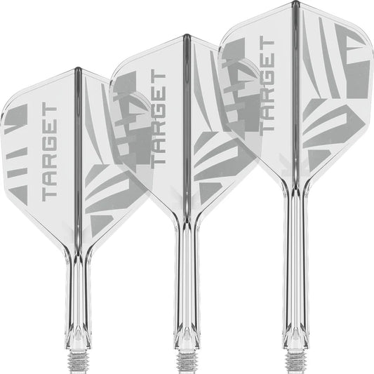 NEW TARGET PRINTED CLEAR K-FLEX INTEGRATED FLIGHTS & SHAFTS