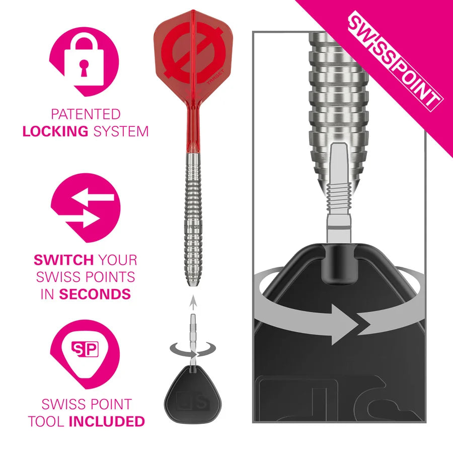 NEW TARGET GROUP 0 01 SWISS POINT 50% TUNGSTEN STEEL TIP DARTS