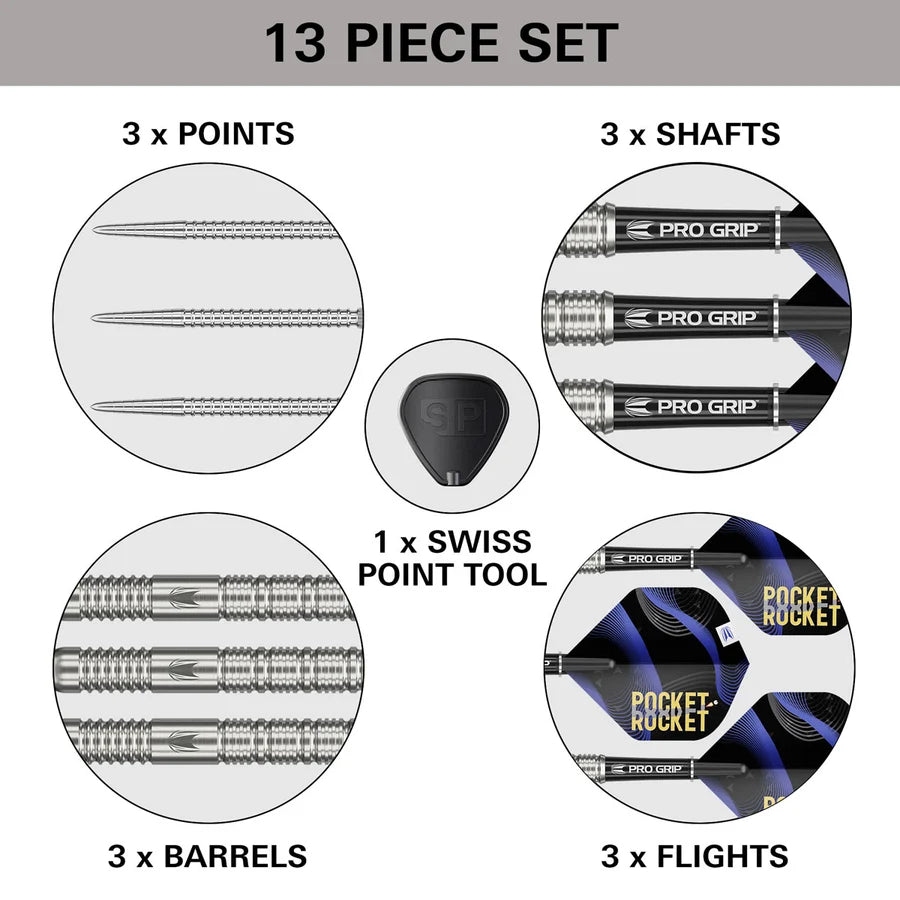 NEW TARGET JUSTIN HOOD G1 SWISS POINT 90% TUNGSTEN STEEL TIP DARTS