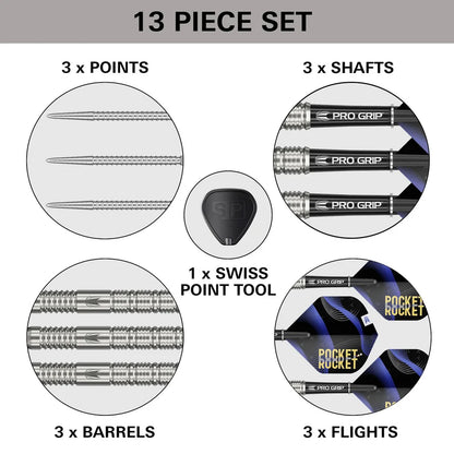 NEW TARGET JUSTIN HOOD G1 SWISS POINT 90% TUNGSTEN STEEL TIP DARTS