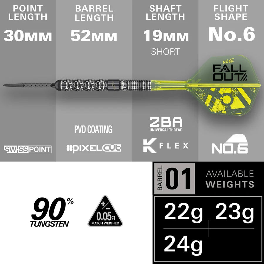 NEW TARGET LUKE LITTLER 2026 FALLOUT SWISS POINT 90% TUNGSTEN DARTS