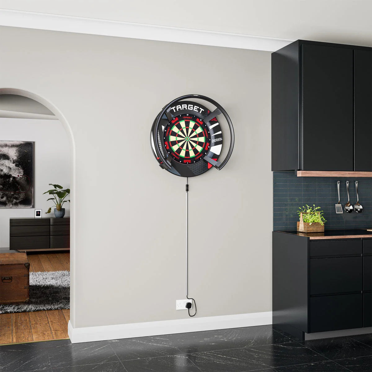 Target Patterned Notched Dartboard Surround
