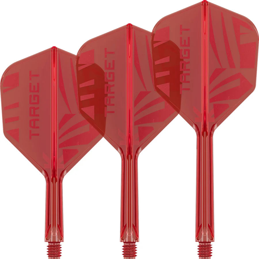 NEW TARGET PRINTED RED K-FLEX INTEGRATED FLIGHTS & SHAFTS