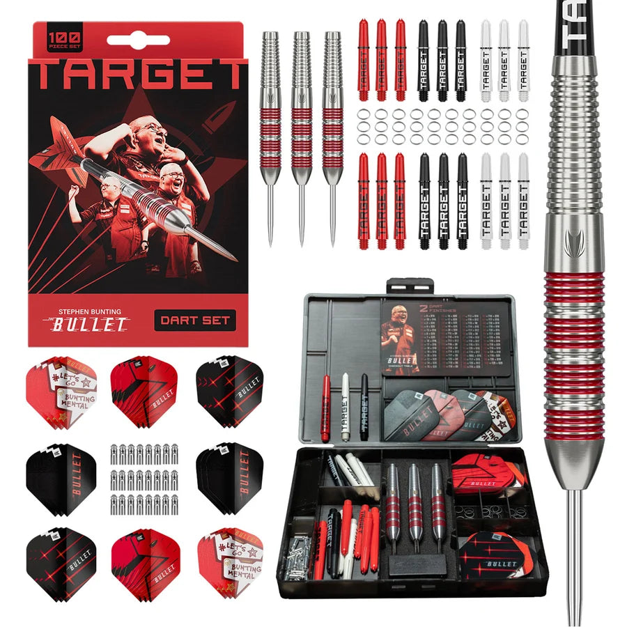 NEW TARGET STEPHEN BUNTING 100 PIECE BRASS DARTS SET
